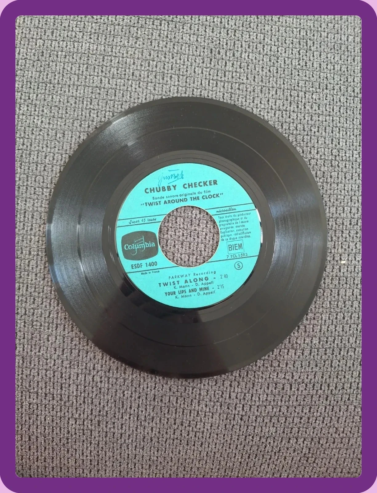 Chubby Checker Twist film 45 RPM vinyl – photo 4